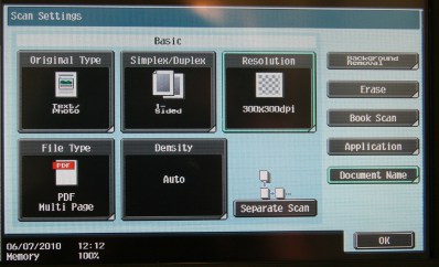 Konika Doc settings